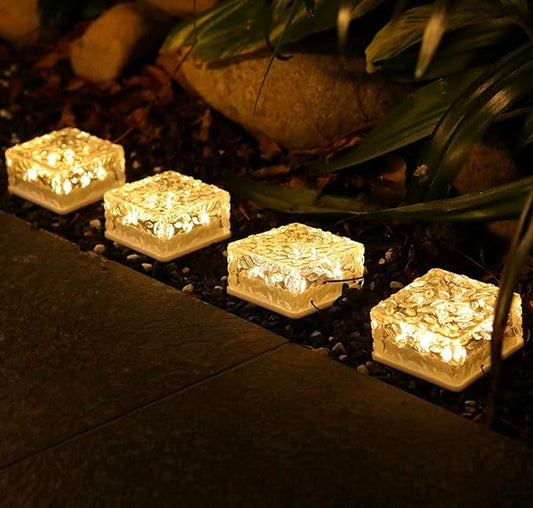 Solar Brick Lights Landscape Path Light Garden Decoration Yard Paver Road Lighting Recessed Paver for Garden, Pathway, Patio, Walkway Decor