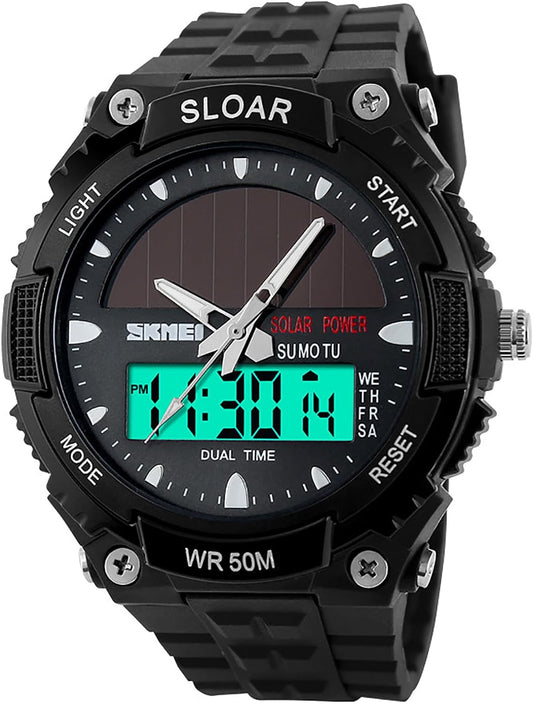 Solar Watch Neutral LED Digital Watch Military Waterproof Sports Watch